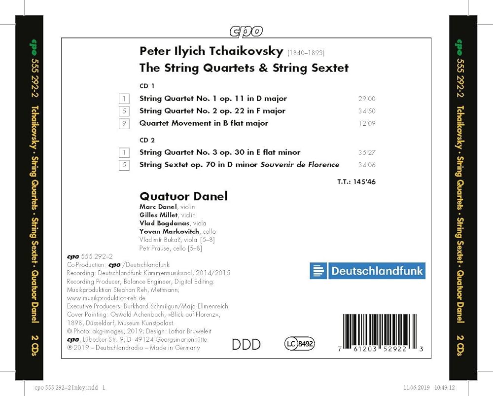 Quatuor Danel; Vladimir Bukac; Petr Prause, Pyotr Ilyich